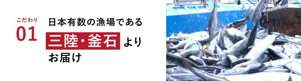 こだわり01 日本有数の漁場である三陸・釜石よりお届け