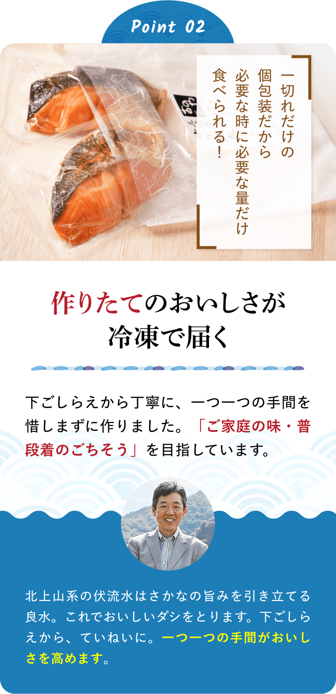 Point02 作りたてのおいしさが冷凍で届く
